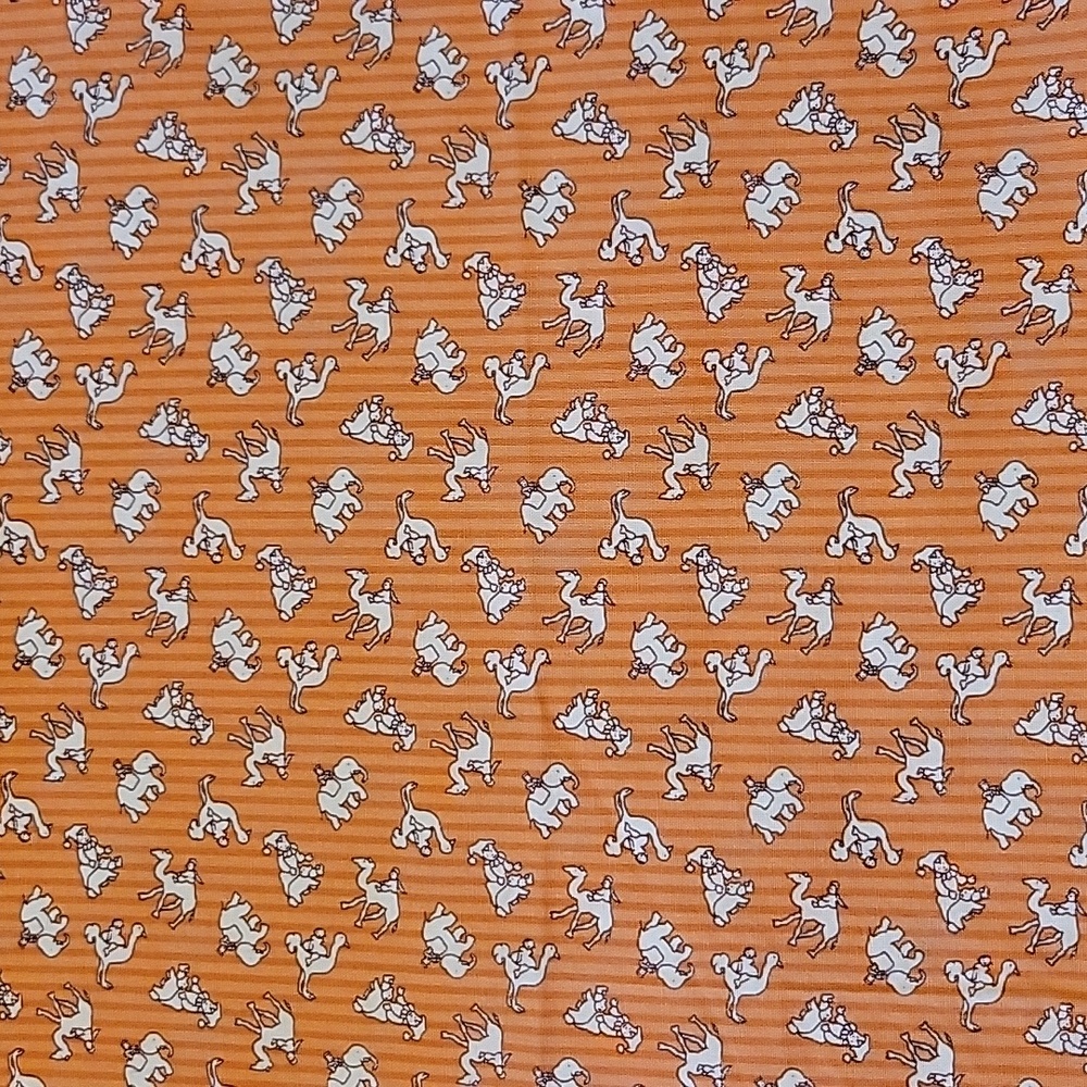 Wilmington Orange, tan, and brown calico animal cotton fabric 1 yard
